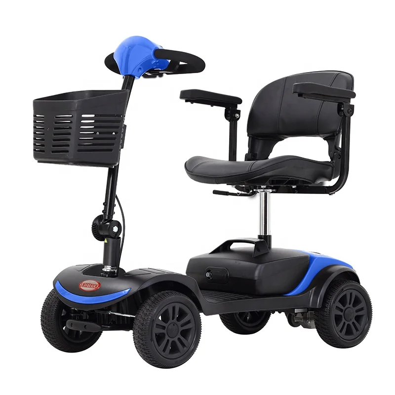 

Easy Go 4 Wheel Aluminum Foldable Anti-rollback Scooter Mobility for Old People, Red , blue, or customized