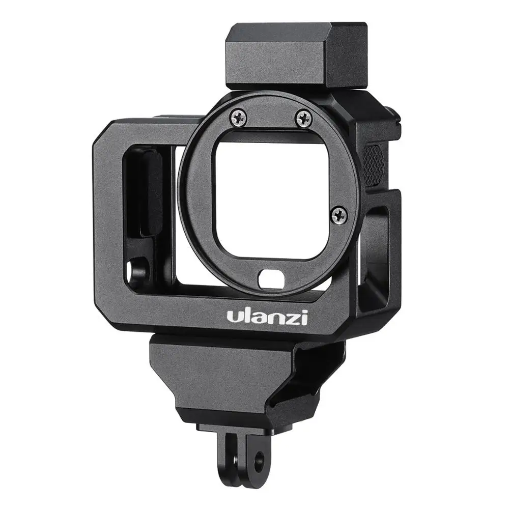 ULANZI G8-5 Metal Vlog Cage for Gopro Hero 8 Black Dual Cold Shoe Camera Cage for Microphone LED Light With 52mm Filter Adapter