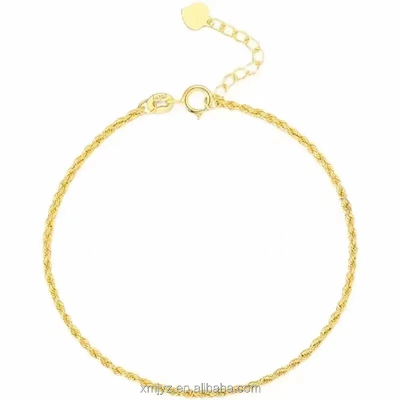 

Certified 18K Gold Bracelet Cat Eye Beads Hemp Rope Bracelet Au750 Color Gold Adjustable Diy Bracelet Wholesale