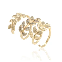 

16240 Xuping alegant jewelry modern finger ring design, gold plating leaves shape ring