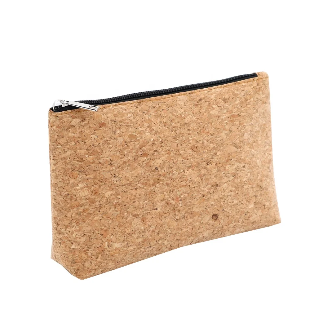

2020 new arrival customized eco friendly cork wooden bag for women cork cosmetic bag travel cork bag toiletry for promotion, Natural color
