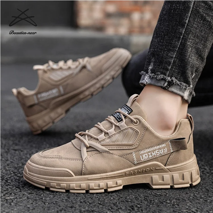 

2021 High Quality Cheap Wholesale Low Top Lace-up Sports Shoes Big Size footwear men walking shoes, Black,grey,khaki