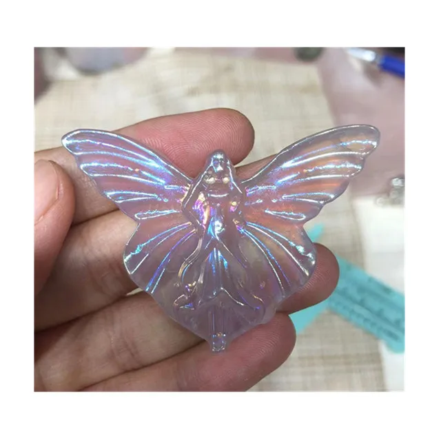 

wholesale healing crystal crafts natural stone aura crystal butterfly for Christmas Decor
