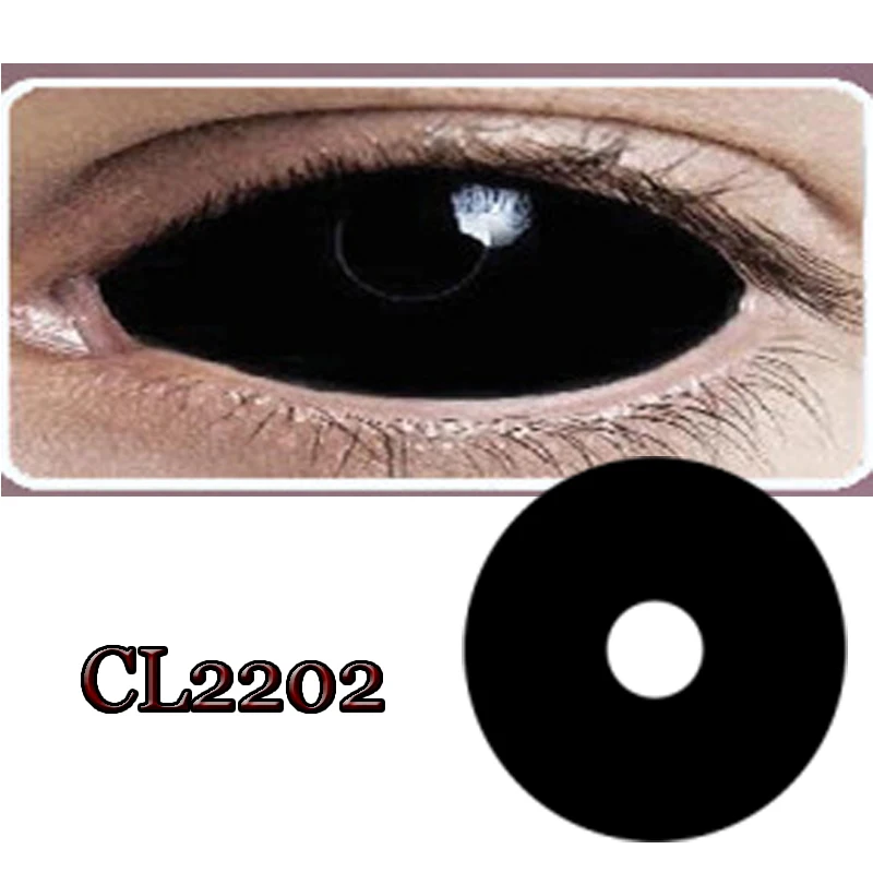 

22mm Sclera Contact Lens Cosplay Crazy Contact lenses Halloween Contacts for Fashion CL2202 BLACK Full Eyes