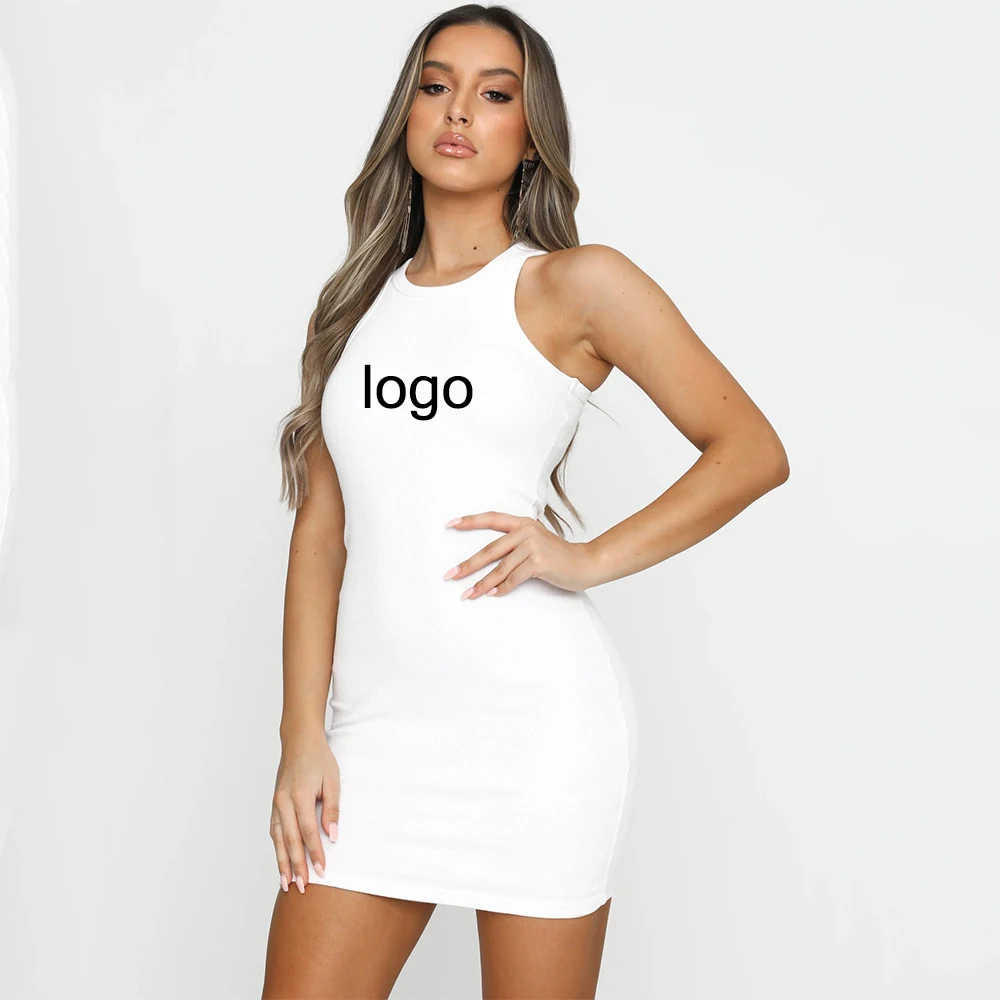 

Wholesale Woman Casual O-neck Sleeveless Dress Fashion Sexy Tank Top Dress Vest Dress