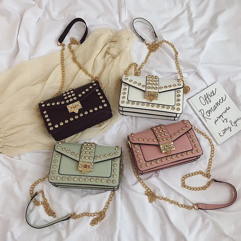 

2020 Hot Sell Women Fashion Shoulder Handbags Lady Chain Hand Bags Diamond Purses