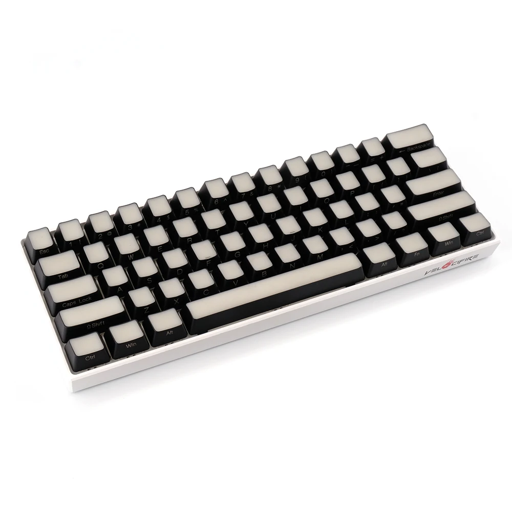 

ABS gk61 Keycaps Custom Mechanical Keyboard RGB Backlit Keycaps Double Shot Keycaps Set, Cream black