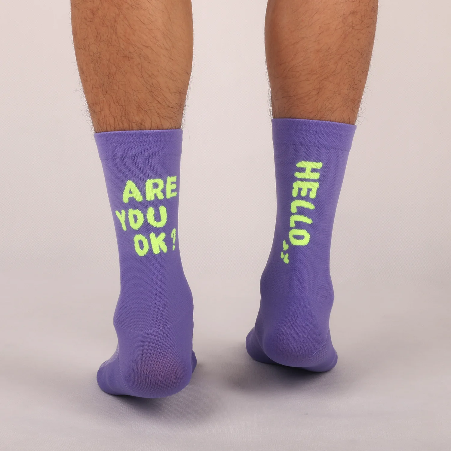 Fashion Custom logo Cycling Socks Professional Men Running Sports Crew Middle Tube Breathable Quick Dry Fitness Knitting Socks