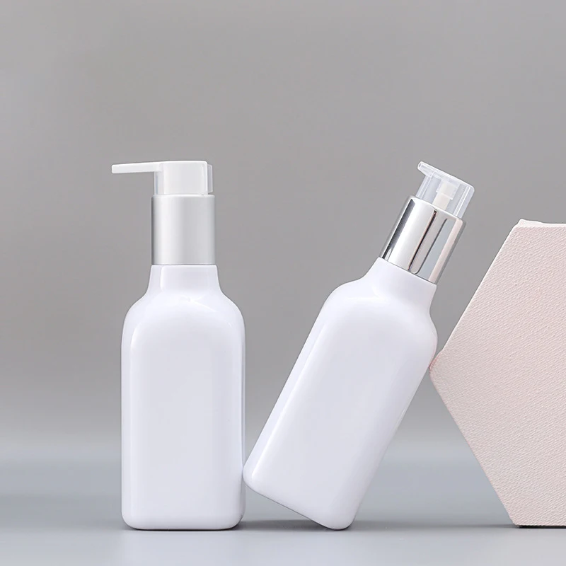 

Custom Wholesale white plastic shampoo lotion pump packaging recycled 16oz empty 200ml shampoo bottles
