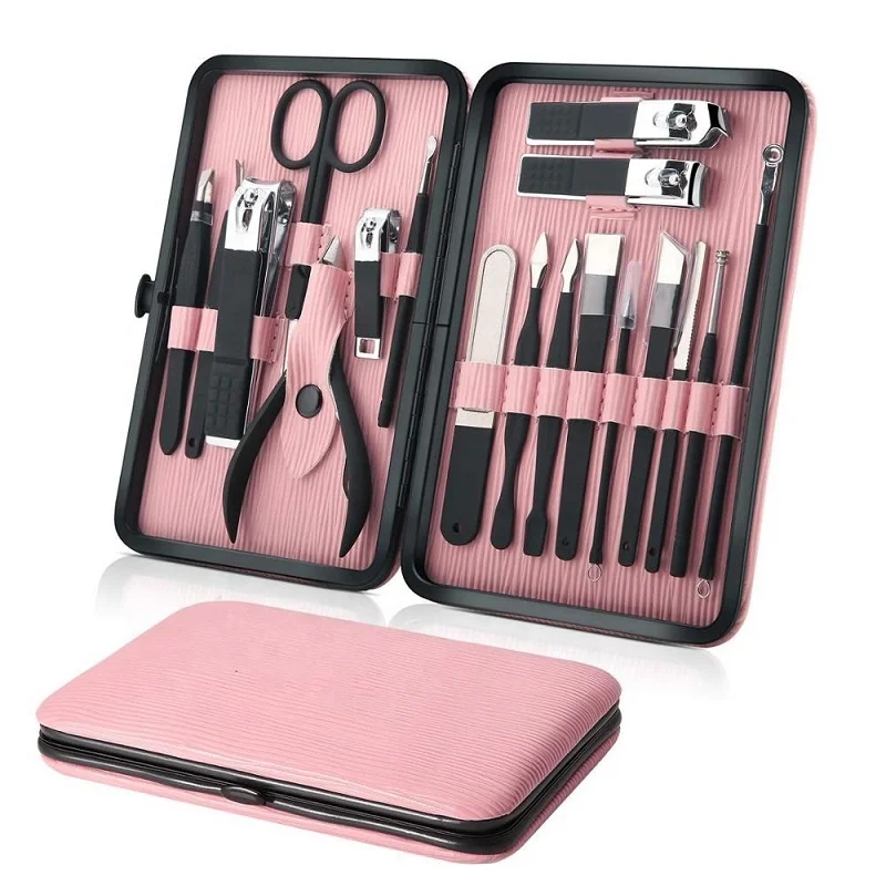 

Beauty 18Pcs Manicure Set Stainless Steel Manicure Pedicure Kit Men Girls Travel Nail Clipper Set Nail Tool Kit for Women, According to options