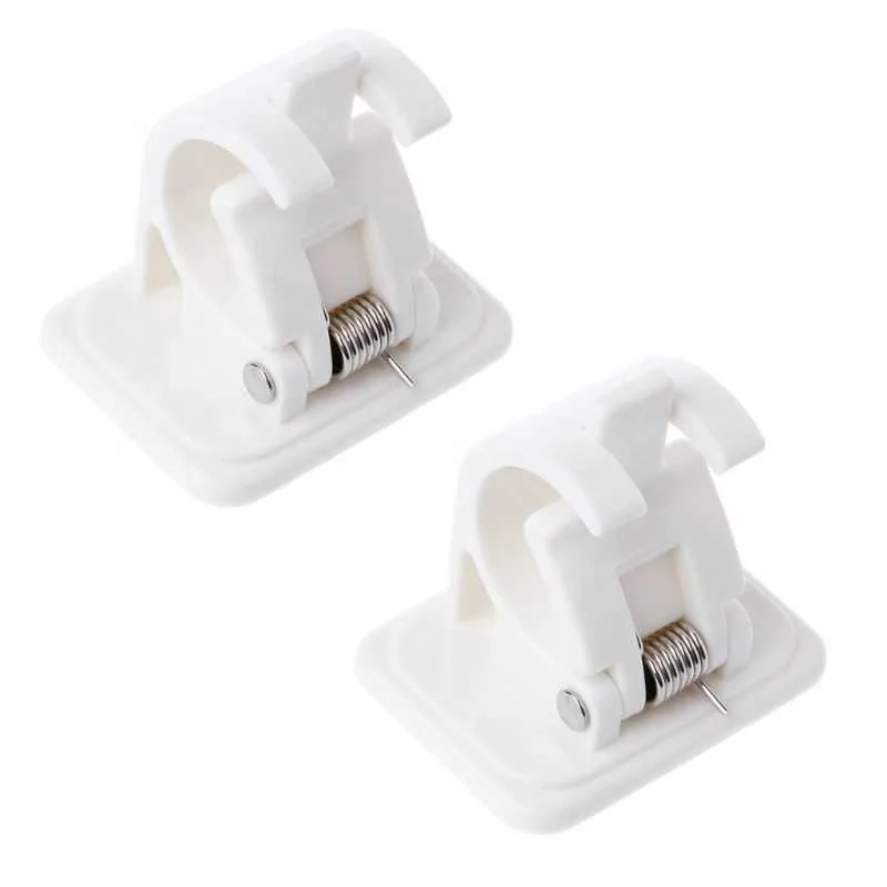 

Self Adhesive Curtain Rods White Hanger Crossbar Curtain Clips Wall Hooks