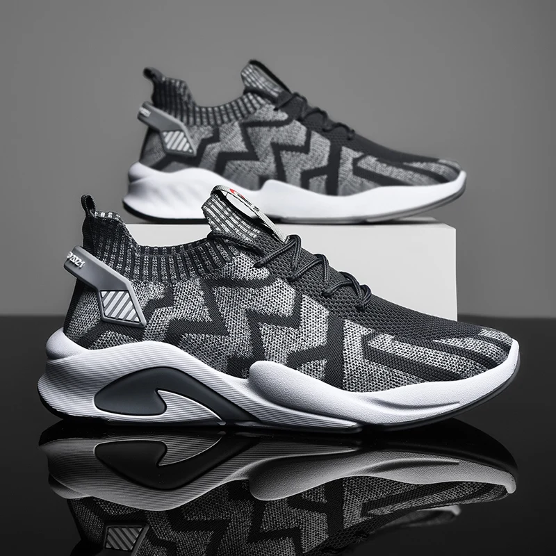 

2021 new knitted sneakers fashion men's sneakers comfortable casual shoes