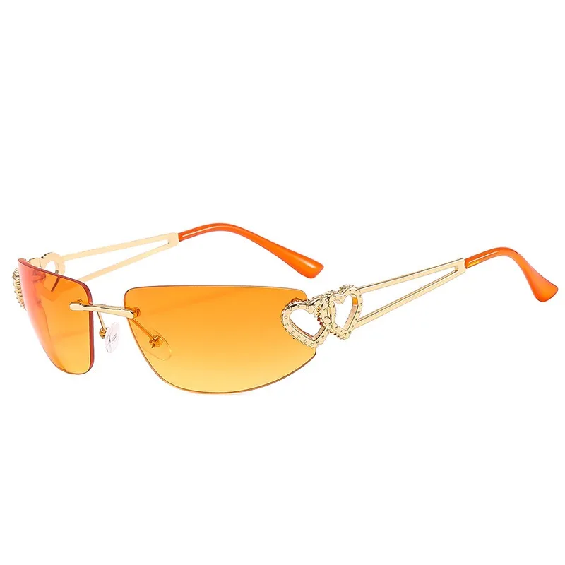 

QSKY high quality trendy oem china wholesale gradient lens uv400 shades sunglasses y2k frameless oval retro sunglasses
