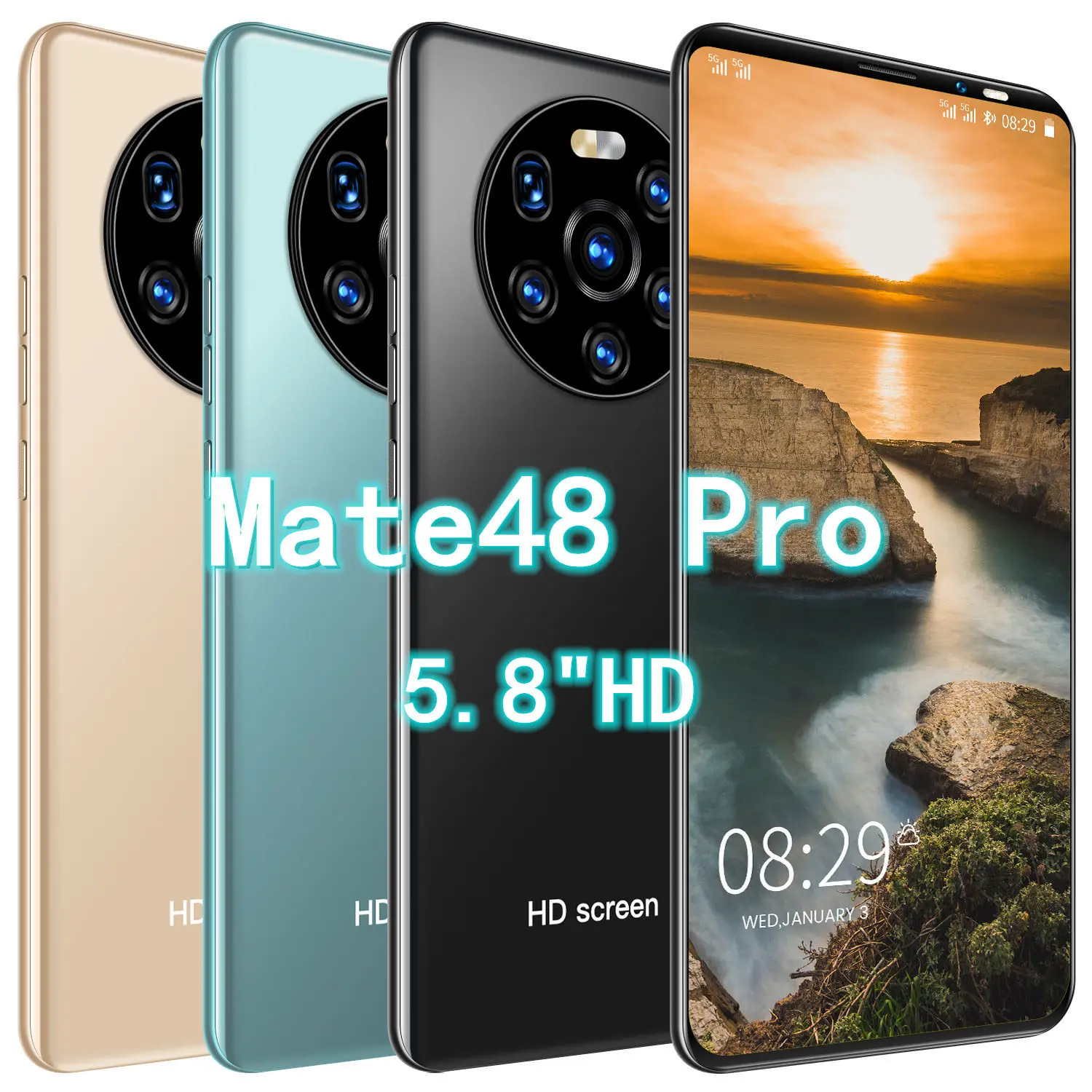 

hot selling the cheapest price Mate48 Pro 8GB+128GB 5.8in full screen smartphone mobile
