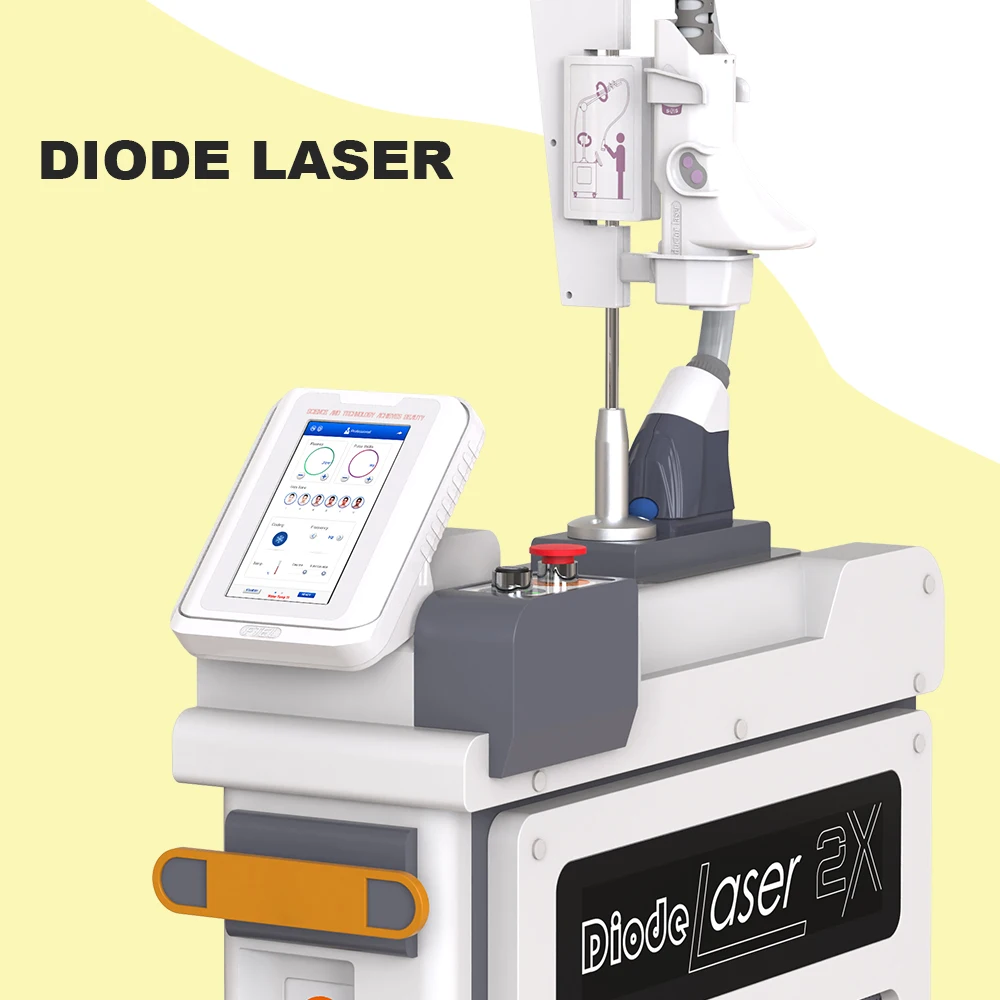 

Horizontal 808nm diode laser hair removal machine bracket type, White