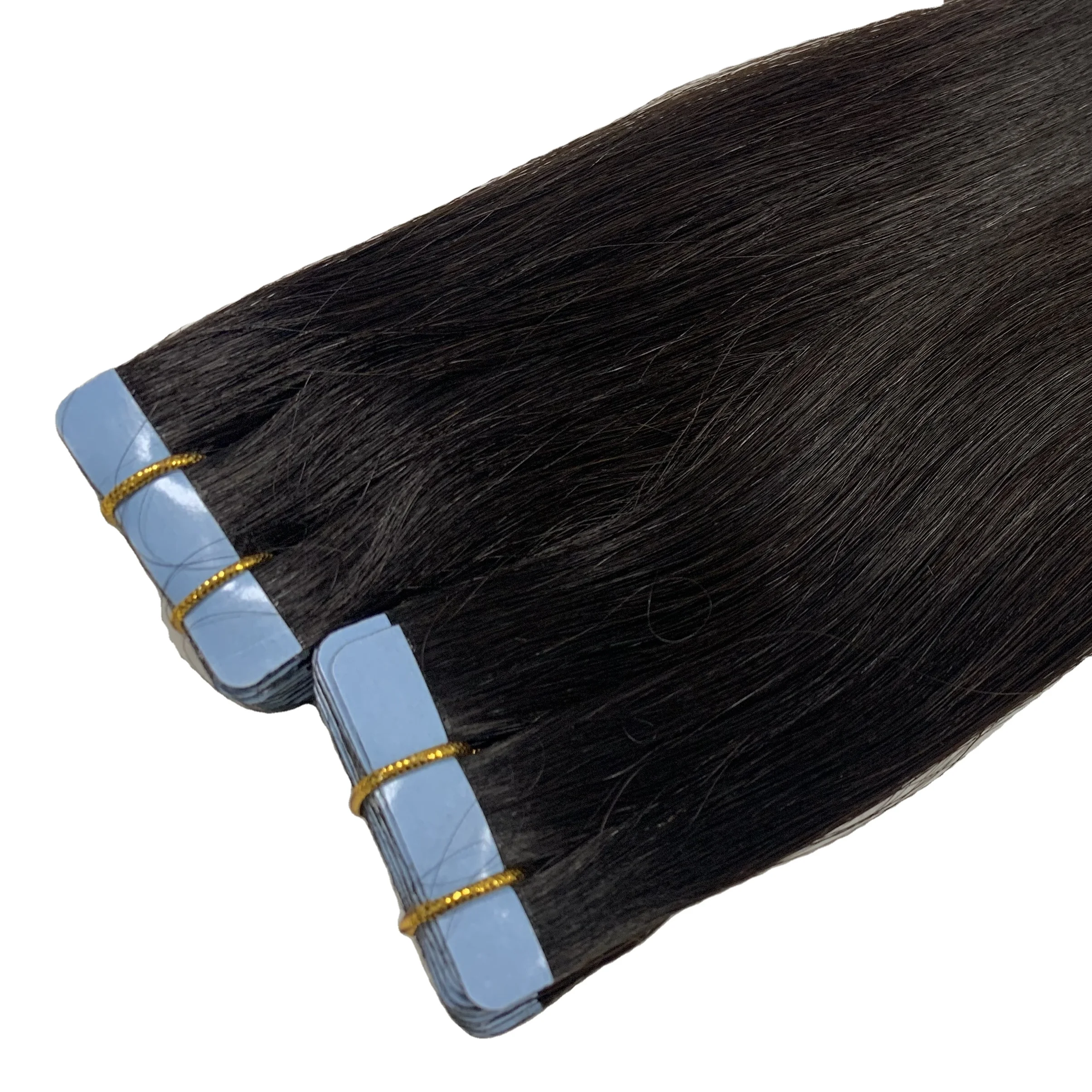 

high quality russian cuticle aligned human hair tape in extension in dark colors