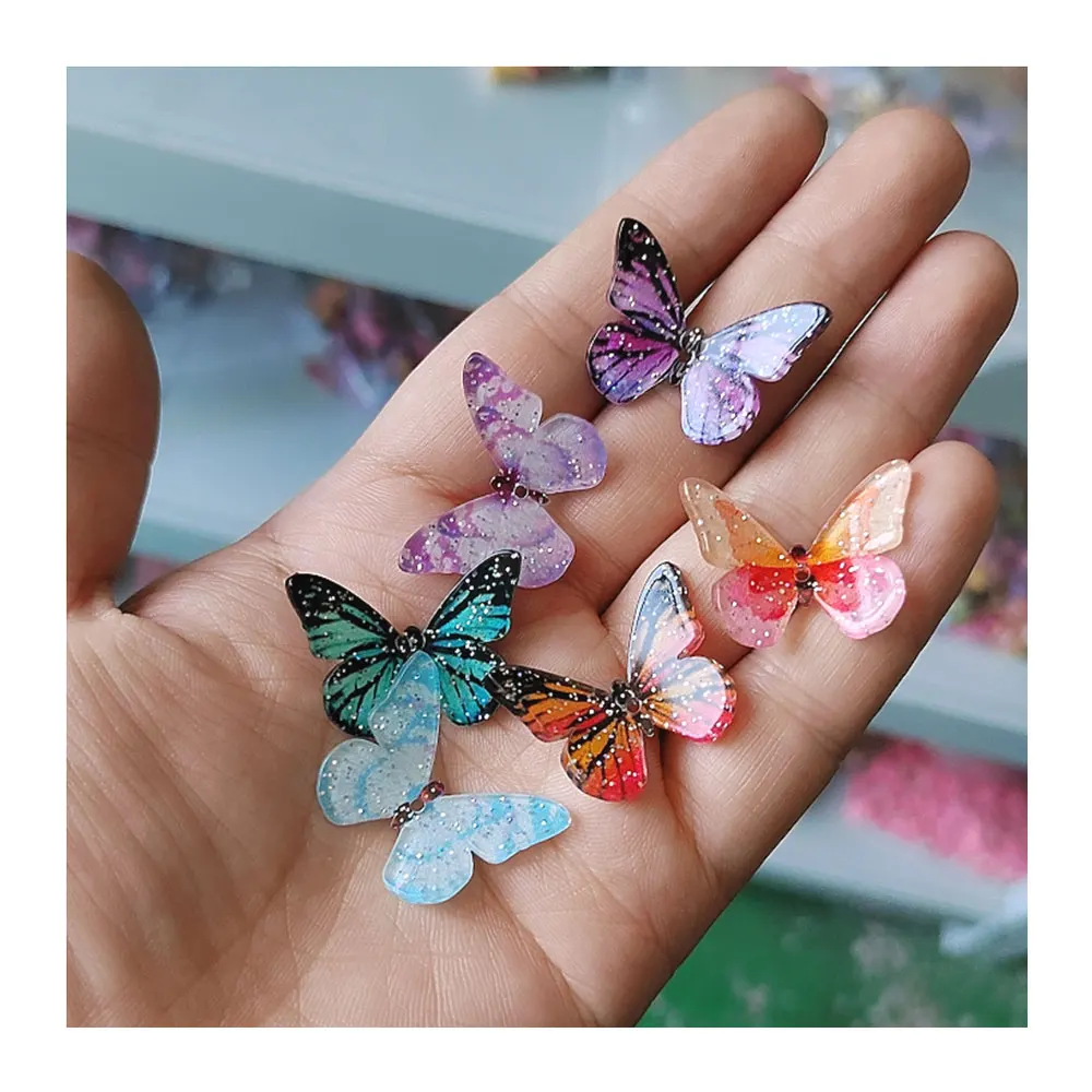 

Colorful Resin Butterfly Charms Home Decoration Slime Filler Phone Case Ornament DIY Art Decor Jewelry Supplies