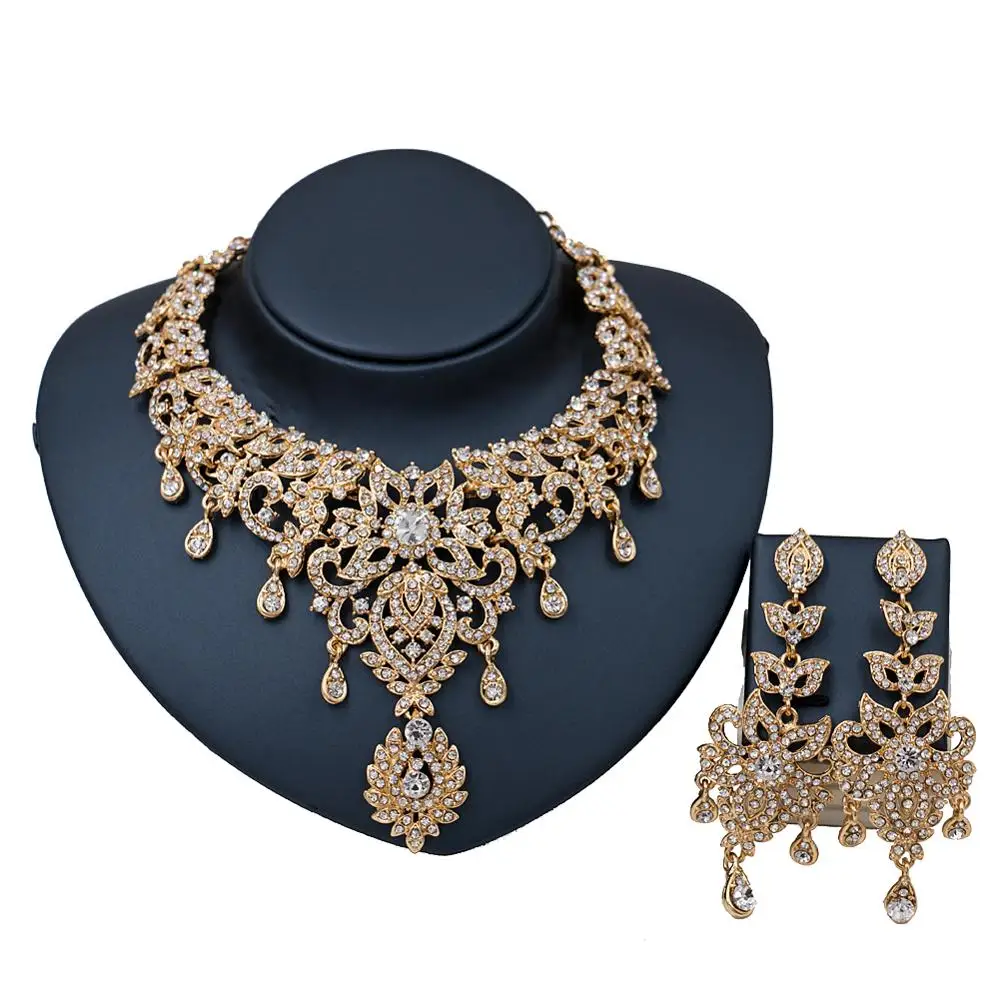 

LAN PALACE new arrivals juwelen setjes vrouwen austrian crystal necklace and earrings jewelry turkey jewelry