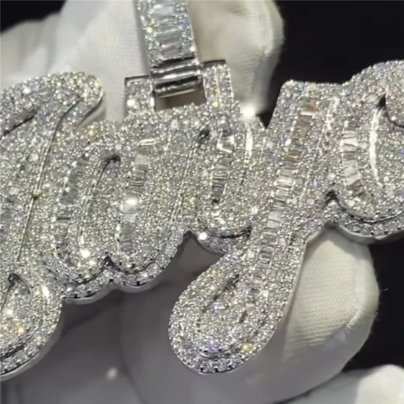 

Hip Hop Jewelry 925 Sterling Silver Gold Plated VVS Moissanite Diamond Custom Hip Hop Pendant