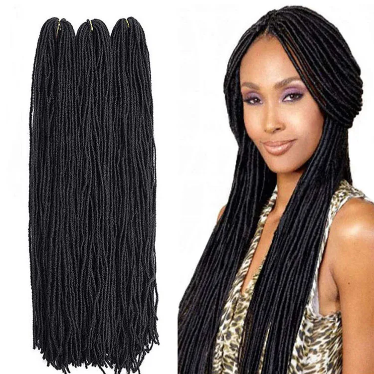

Wholesale Sister Locs Hair Extensions Sisterlocks Faux Locs Crochet Hair For Women And Men Solid And Ombre Color Synthetic Fiber, Black white red brown red bug