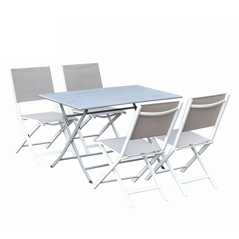 
Hot Sale Waterproof UV-Protection Foldable Aluminium Outdoor Furniture Garden Dining Set 