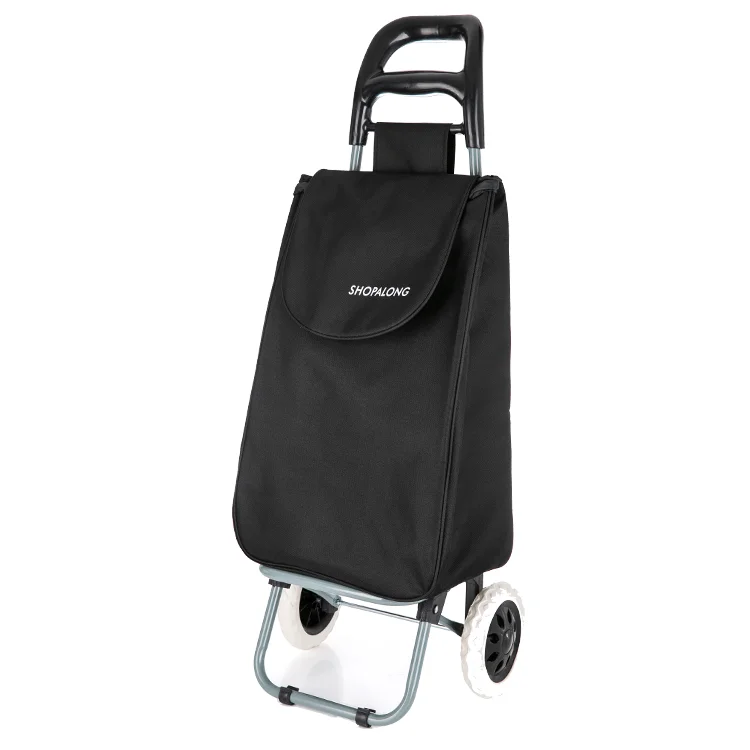 Wholesale Supermarket Trolley 600d Polyester Wheeled Reusable Folding Shopping Cart Trolley Bag Shopping Trolley For Grocery