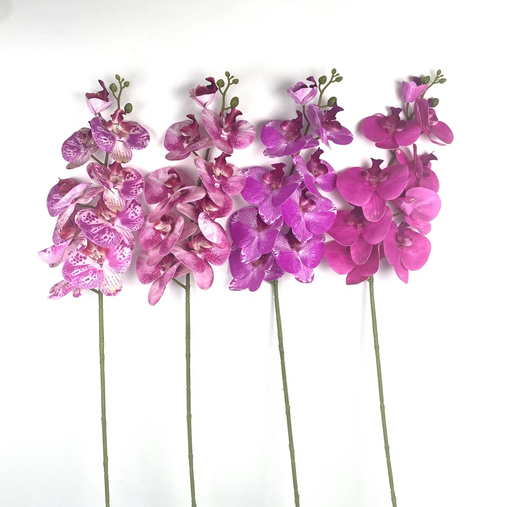 

Best price pink color orchids artificial flowers real touch for wedding decor