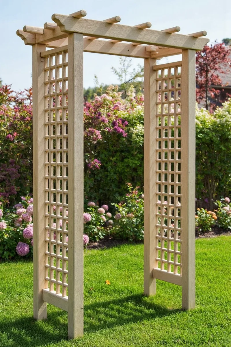 Pergola-style trellis installation