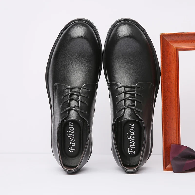 

New hot sewing Leather Shoes Men boots for men shoes leather wholesaler in China, Black