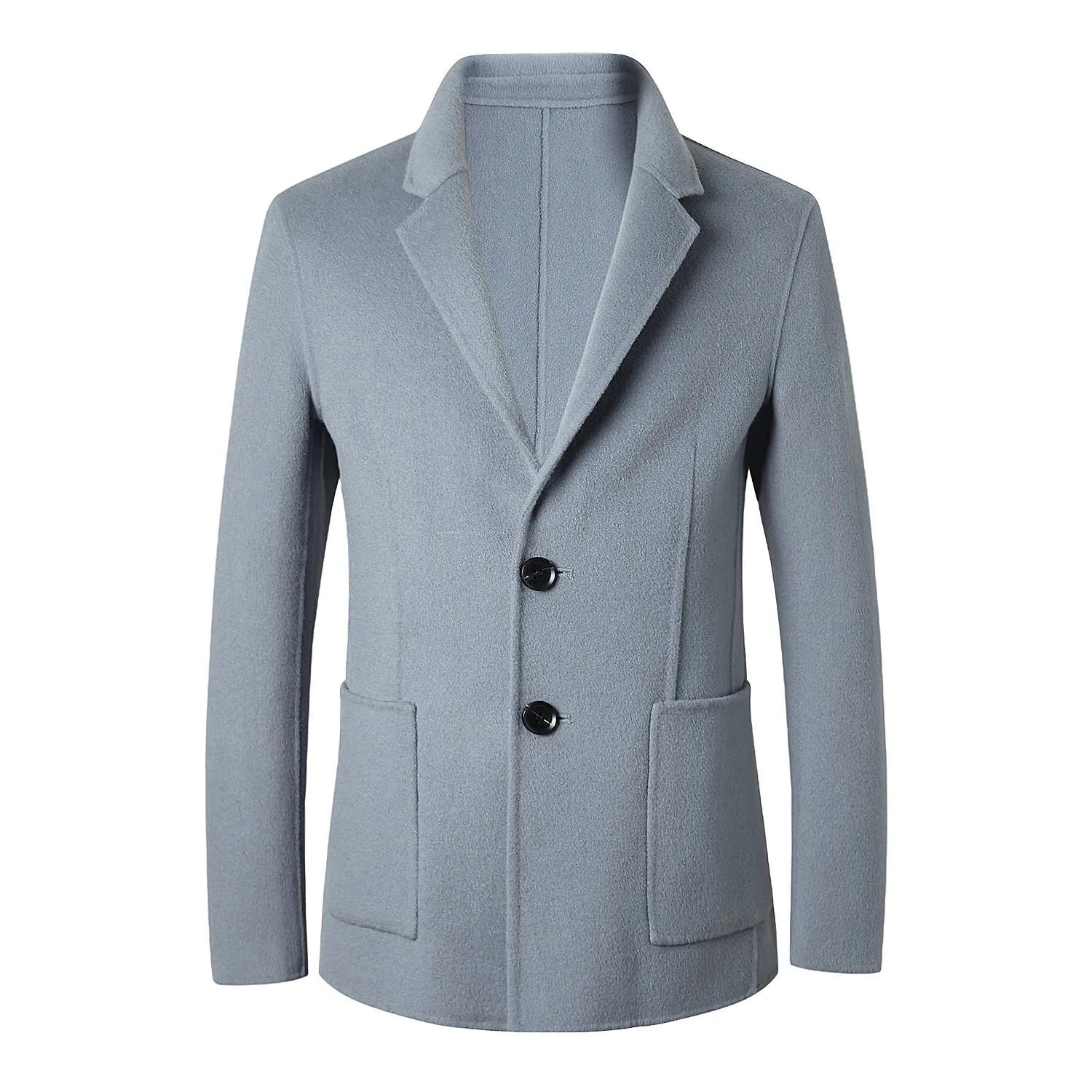 

Men's Popular Cashmere Overcoat Short Turn-down Collar Blend Coat Plus Size Fall Wool Coat