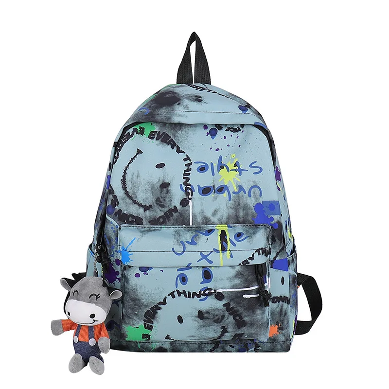 

2021 Designer Other Backpacks For Teenage Girls College Schoolbag Sac A Dos Graffiti Print Smell Proof Pendant Bag Back Pack