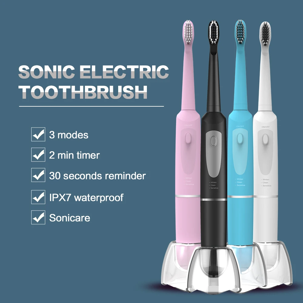 

toothy-pony electronic toothbrush set, Blue, plink, black, white