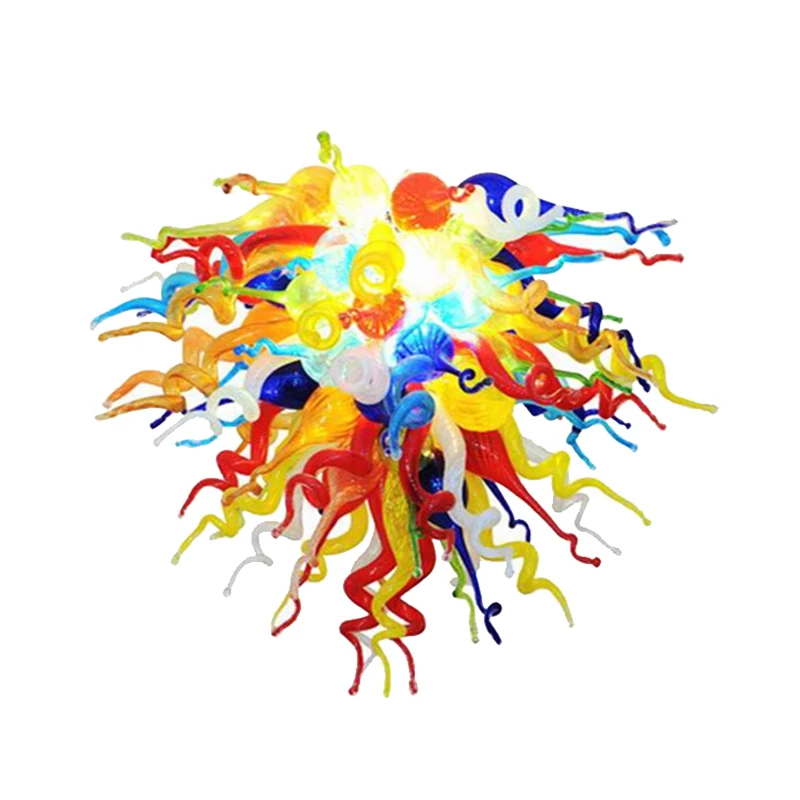 

Free Shipping Hand blown glass modern art ceiling hanging colored lamp glass decoration