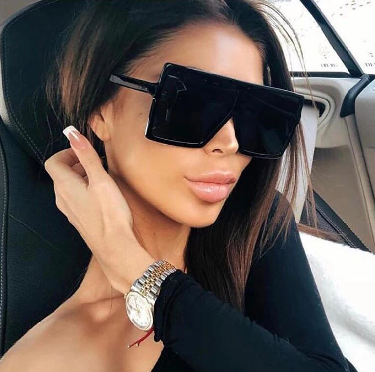 

2021 fashion trendy plastic big square frame oversized colorful custom women men sun glasses shades sunglasses