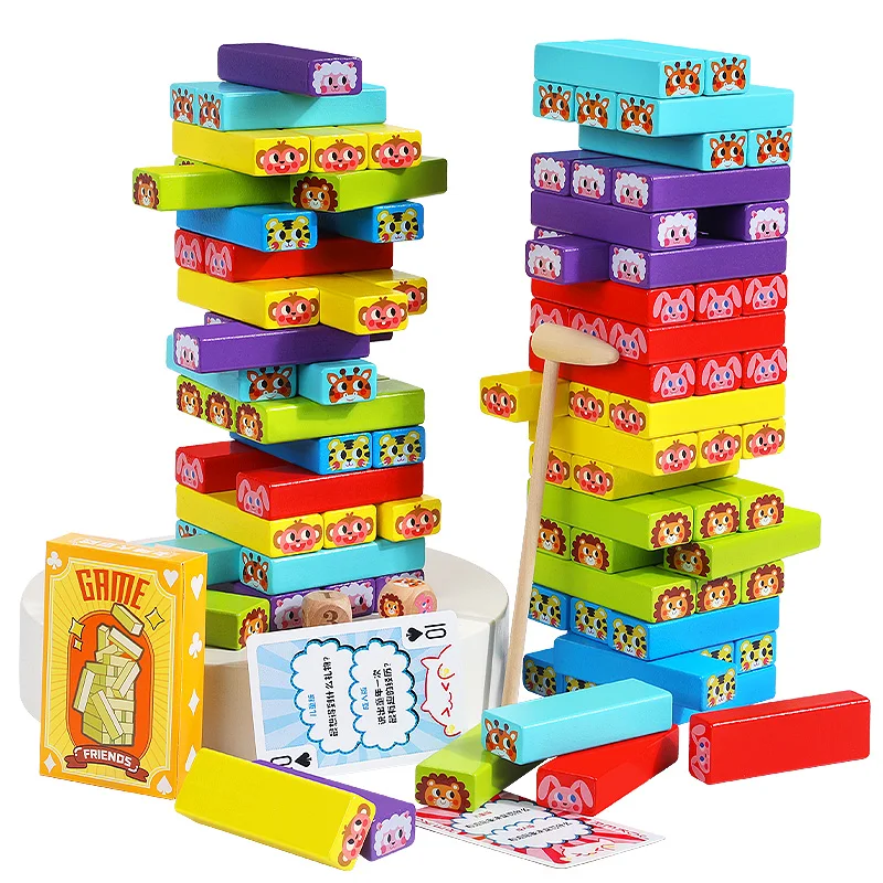 

Hot sale colorful building blocks tumbling tower games toy classic stack height educational enlightenment toys for boys & girls