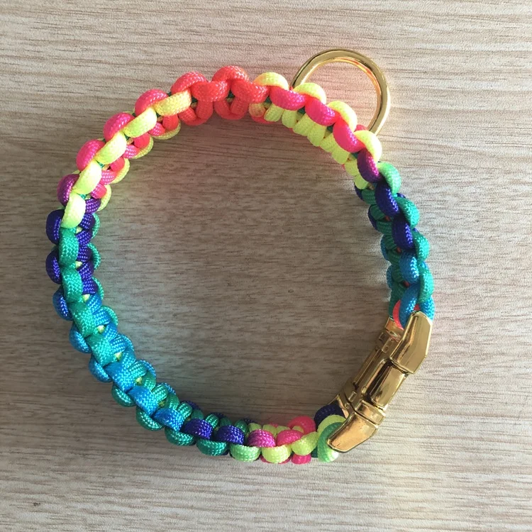 

cat collar paracord rope dog lead collar with pet accessories, Orange, burgundy, blue, green, black stocks