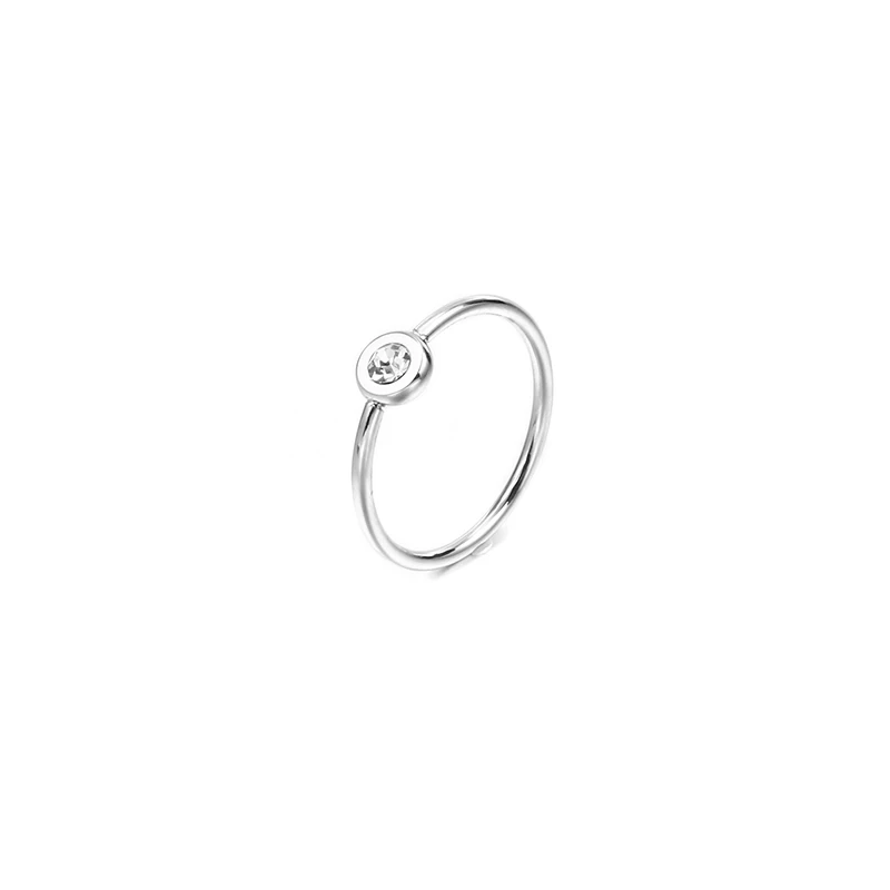 

2020 Trendy Gemstone Centered Women Finger Ring Stainless Steel Jewelry Rings