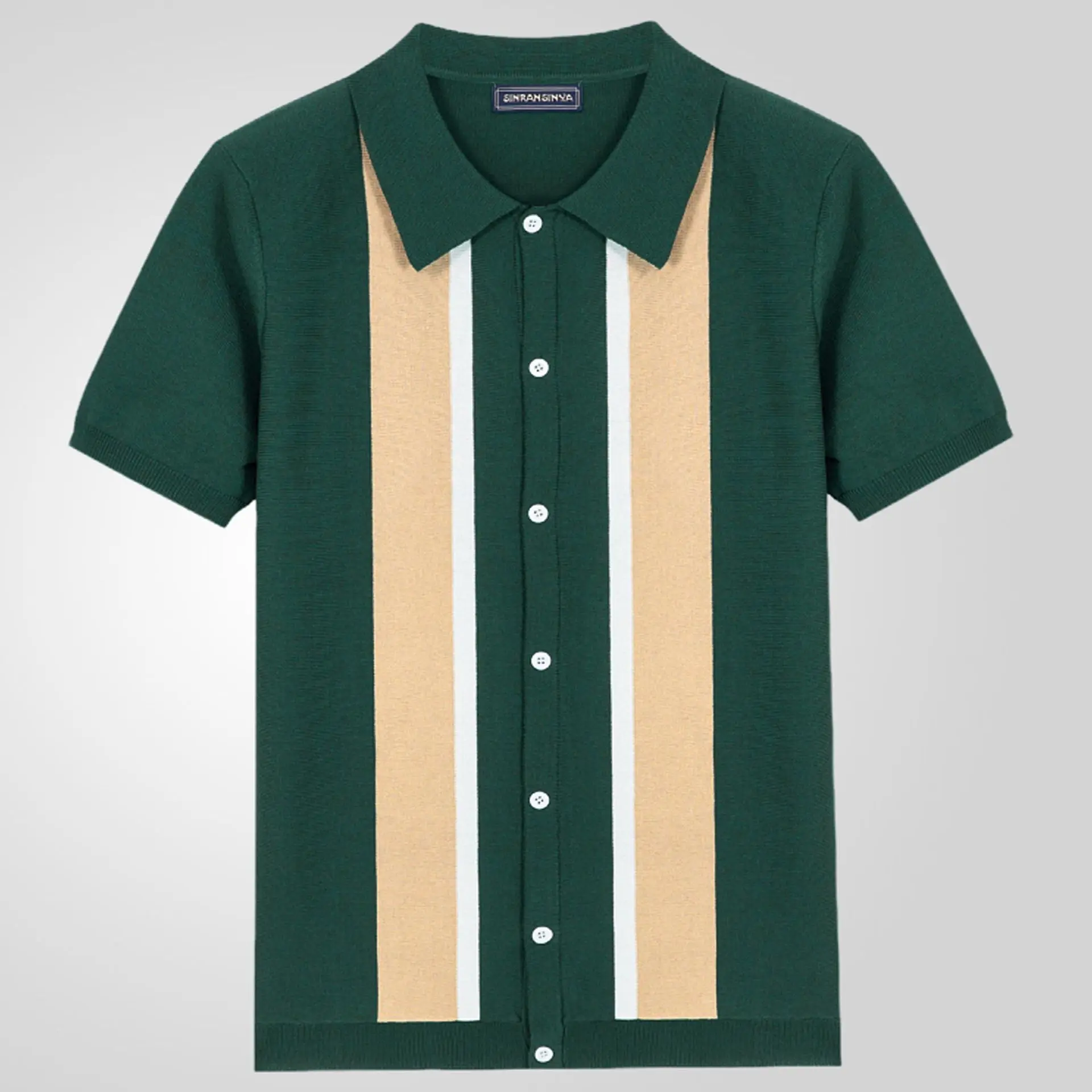 Single Breasted Knitted Cardigan Polo Shirt Style