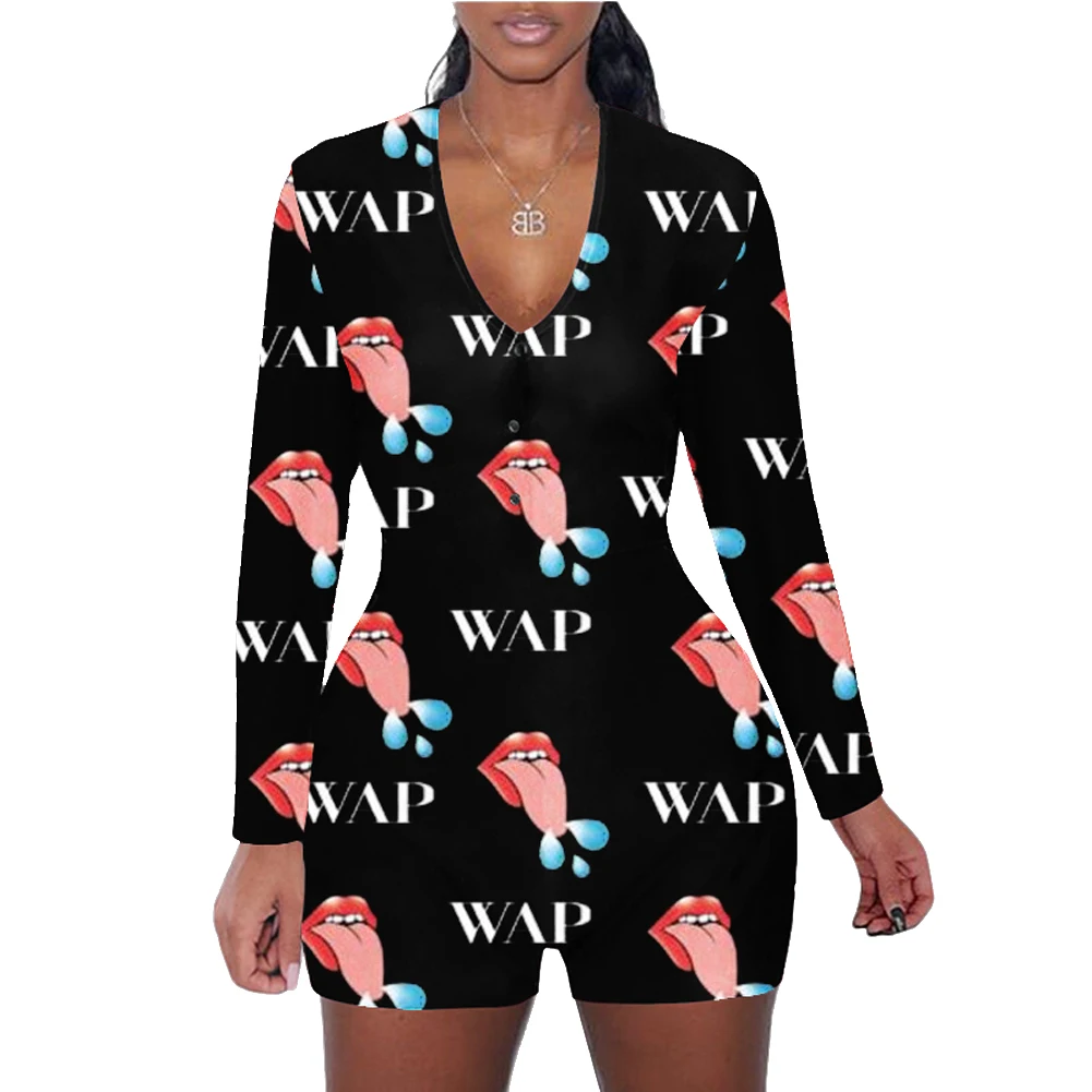 

Wholesale WAP tongue printed pajamas clothing plus size women clothing fall 2020