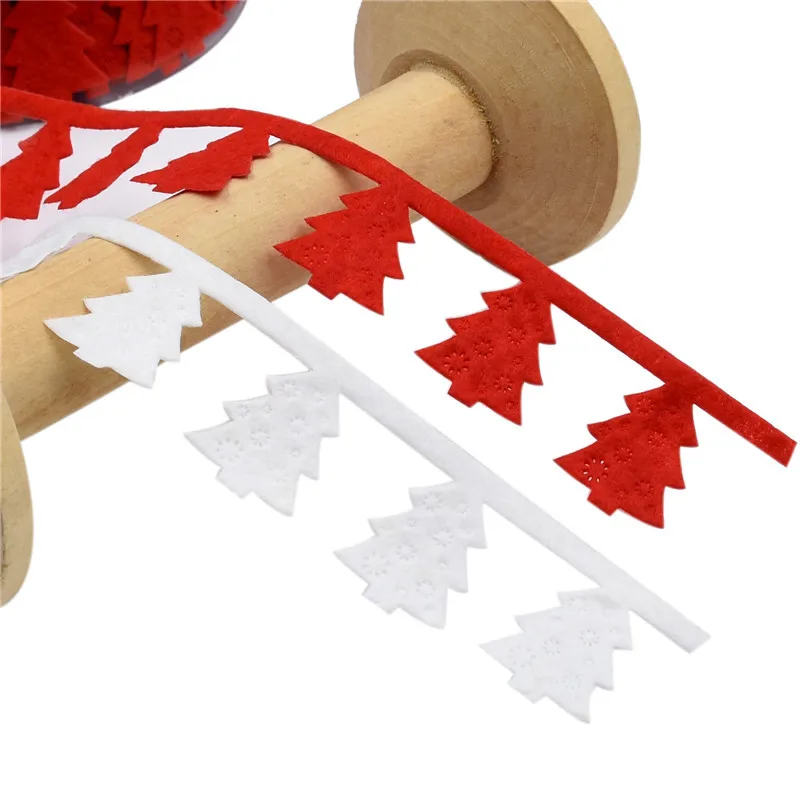 

embossed ribbon christmas tress holiday decoration home fabric decoration nonwoven ribbon