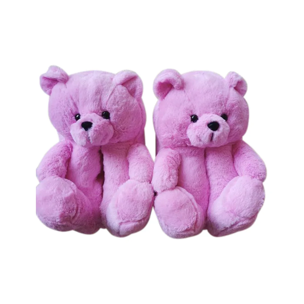 

2021 Teddy bear slippers arrivals fuzzy teddy Latest Hot Popular Winter Warm Cotton Home Plush All-inclusive Teddy Bear Slippers
