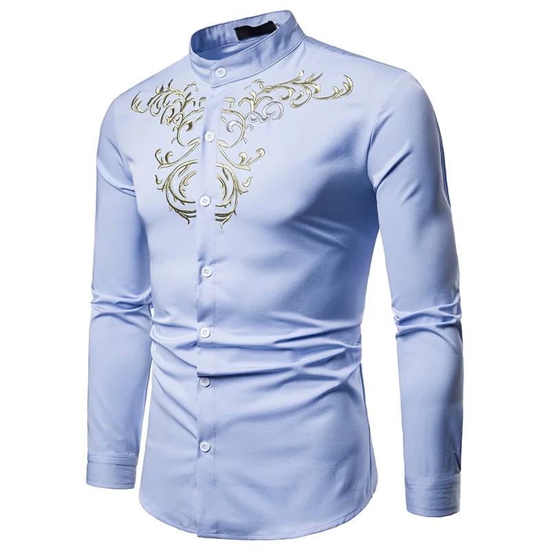

innovative fashional Gold Embroidery fabric Luxury shirt for men shoes clothe