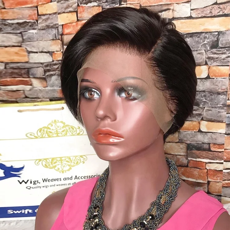 

Short Pixie Cut Straight Human Hair Wig 13*4 Lace Front Wigs for Black Women