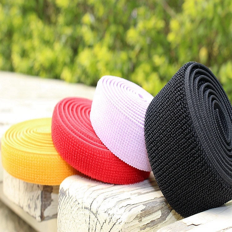 Nylon Black Hook Loop Elastic Bands And Nonelastic Unnapped Loop Tape