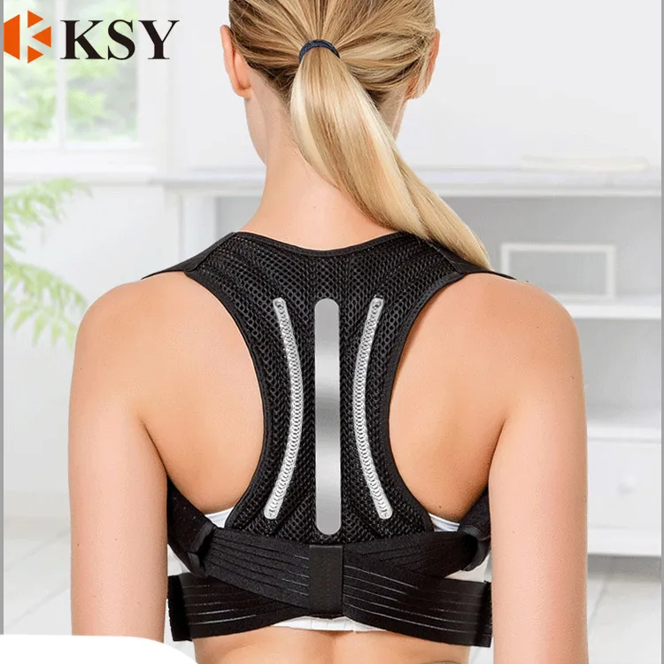 

Adjustable Posture Corrector Strap Back Straightener Upper Back Brace relieve back pain, Black
