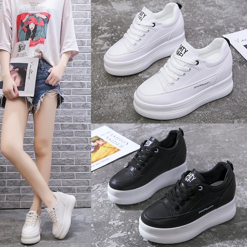 
hot selling comfortable women casual walking shoes height increasing sneaker shoes 