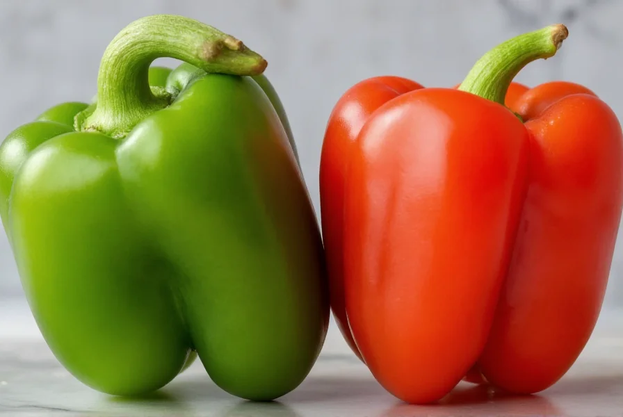 Close-up comparison of fresh green and red serrano peppers next to jalapeño for visual heat level reference
