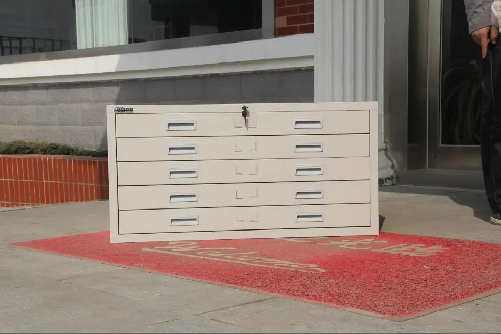 Stahl Flache Möbel 5 Schublade Karte Schrank Für Zeichnung Papier - Buy