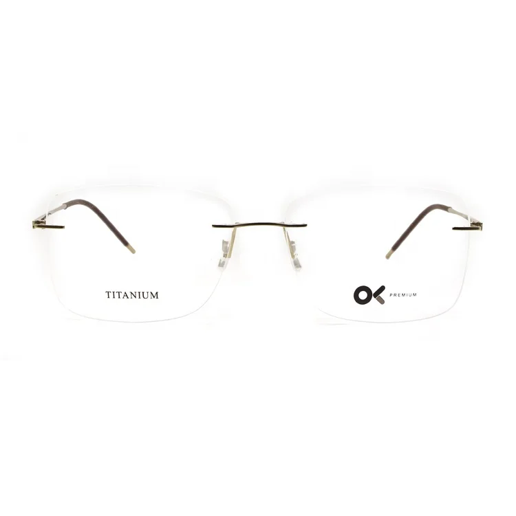 

2020 Rimless Rectangle Titanium Hot Sales Classical Opticl Frames Optical Glasses, 4 colors