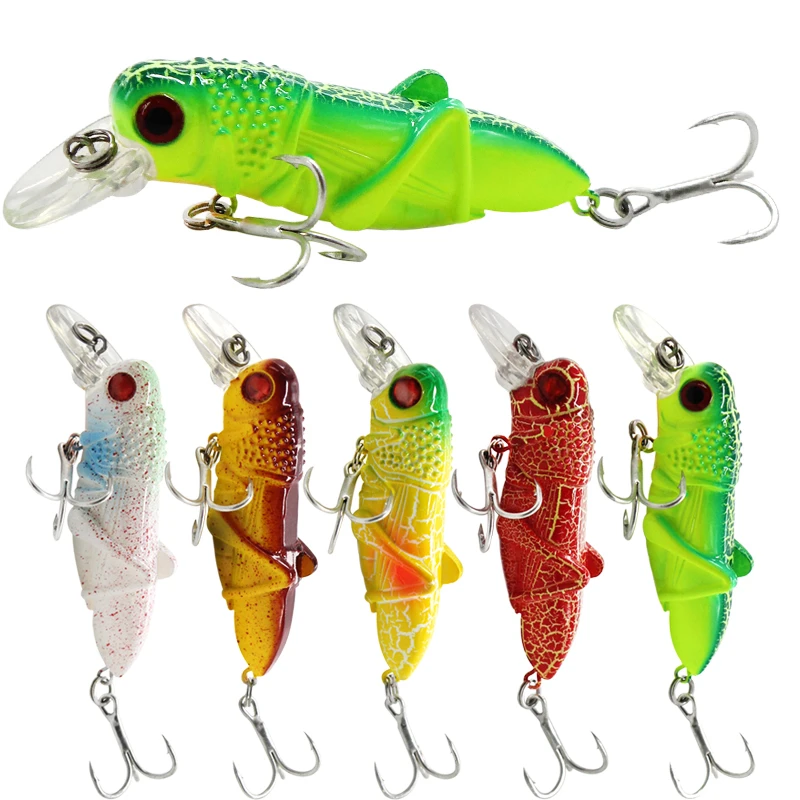 

Free sample 5-6.5cm4-10g Jump Locust Hard Lure Carp Fly Fishing Spinner Bait Accessories Jig Tool Wobbler Fishing Lure For Sport, 5 colors